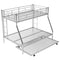 Twin over Full Bed with Sturdy Steel Frame, Bunk Bed with Twin Size Trundle, Two-Side Ladders, Silver(OLD SKU:MF194424AAN) - Supfirm