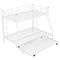 Twin over Full Bed with Sturdy Steel Frame, Bunk Bed with Twin Size Trundle, Two-Side Ladders, White(OLD SKU:MF194424AAK) - Supfirm