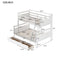 Twin over Full Bunk Bed with Ladder, Two Storage Drawers, Safety Guardrail, White - Supfirm