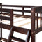 Twin-Over-Full Bunk Bed with Ladders and Two Storage Drawers(Espresso)( old sku:LT000165AAP） - Supfirm