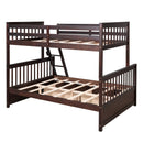 Twin-Over-Full Bunk Bed with Ladders and Two Storage Drawers(Espresso)( old sku:LT000165AAP） - Supfirm