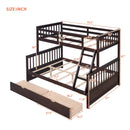 Twin-Over-Full Bunk Bed with Ladders and Two Storage Drawers(Espresso)( old sku:LT000165AAP） - Supfirm