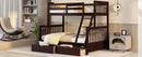 Twin-Over-Full Bunk Bed with Ladders and Two Storage Drawers(Espresso)( old sku:LT000165AAP） - Supfirm