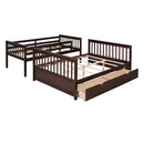 Twin-Over-Full Bunk Bed with Ladders and Two Storage Drawers(Espresso)( old sku:LT000165AAP） - Supfirm