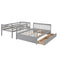 Twin-Over-Full Bunk Bed with Ladders and Two Storage Drawers(Gray){old sku:LT000165AAE} - Supfirm