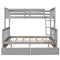 Twin-Over-Full Bunk Bed with Ladders and Two Storage Drawers(Gray){old sku:LT000165AAE} - Supfirm