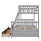 Twin-Over-Full Bunk Bed with Ladders and Two Storage Drawers(Gray){old sku:LT000165AAE} - Supfirm