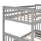 Twin-Over-Full Bunk Bed with Ladders and Two Storage Drawers(Gray){old sku:LT000165AAE} - Supfirm