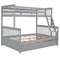 Twin-Over-Full Bunk Bed with Ladders and Two Storage Drawers(Gray){old sku:LT000165AAE} - Supfirm