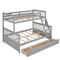 Twin-Over-Full Bunk Bed with Ladders and Two Storage Drawers(Gray){old sku:LT000165AAE} - Supfirm