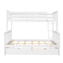 Twin-Over-Full Bunk Bed with Ladders and Two Storage Drawers (White){old sku:LT000165AAK} - Supfirm