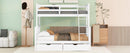 Twin-Over-Full Bunk Bed with Ladders and Two Storage Drawers (White){old sku:LT000165AAK} - Supfirm