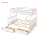 Twin-Over-Full Bunk Bed with Ladders and Two Storage Drawers (White){old sku:LT000165AAK} - Supfirm