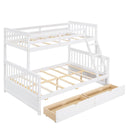 Twin-Over-Full Bunk Bed with Ladders and Two Storage Drawers (White){old sku:LT000165AAK} - Supfirm