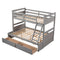 Twin over Full Bunk Bed with Storage - Gray(OLD SKU :LP000022AAE) - Supfirm