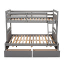 Twin over Full Bunk Bed with Storage - Gray(OLD SKU :LP000022AAE) - Supfirm