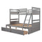 Twin over Full Bunk Bed with Storage - Gray(OLD SKU :LP000022AAE) - Supfirm