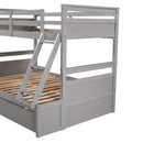 Twin over Full Bunk Bed with Storage - Gray(OLD SKU :LP000022AAE) - Supfirm