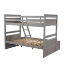 Twin over Full Bunk Bed with Storage - Gray(OLD SKU :LP000022AAE) - Supfirm