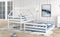 Twin over Full House Bunk Bed with Built-in Ladder,White - Supfirm