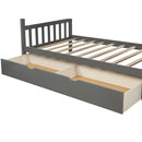 Twin over Full/Twin Bunk Bed, Convertible Bottom Bed, Storage Shelves and Drawers, Gray - Supfirm