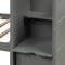 Twin over Full/Twin Bunk Bed, Convertible Bottom Bed, Storage Shelves and Drawers, Gray - Supfirm