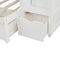 Twin over Full/Twin Bunk Bed, Convertible Bottom Bed, Storage Shelves and Drawers, White - Supfirm