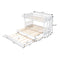 Twin over Pull-out Bunk Bed with Trundle, White - Supfirm