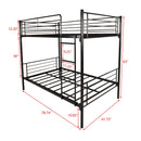 Twin over Twin Bunk Bed, Metal Frame with Ladder - Supfirm