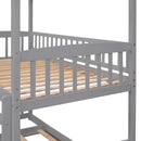 Twin Over Twin Bunk Bed with Slide, House Bed with Slide, Gray(OLD SKU: LT000214AAE) - Supfirm