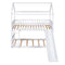 Twin Over Twin Bunk Bed with Slide, House Bed with Slide, White(OLD SKU: LT000213AAK) - Supfirm