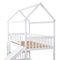 Twin Over Twin Bunk Bed with Slide, House Bed with Slide, White(OLD SKU: LT000213AAK) - Supfirm