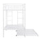 Twin over Twin Bunk Bed with Trundle, White - Supfirm