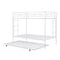 Twin over Twin Bunk Bed with Trundle, White - Supfirm