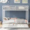 Twin over Twin Bunk Bed with Trundle, White - Supfirm