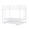 Twin over Twin Bunk Bed with Trundle, White - Supfirm