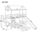 Twin Over Twin Bunk Bed with Two Drawers and Slide, House Bed with Slide, White(OLD SKU :LP000129AAE) - Supfirm