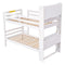 Twin Over Twin Bunk Beds with Bookcase Headboard, Solid Wood Bed Frame with Safety Rail and Ladder, Kids/Teens Bedroom, Guest Room Furniture, Can Be converted into 2 Beds, White - Supfirm