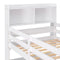 Twin Over Twin Bunk Beds with Bookcase Headboard, Solid Wood Bed Frame with Safety Rail and Ladder, Kids/Teens Bedroom, Guest Room Furniture, Can Be converted into 2 Beds, White - Supfirm