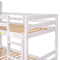 Twin Over Twin Bunk Beds with Bookcase Headboard, Solid Wood Bed Frame with Safety Rail and Ladder, Kids/Teens Bedroom, Guest Room Furniture, Can Be converted into 2 Beds, White - Supfirm