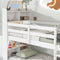 Twin Over Twin Bunk Beds with Bookcase Headboard, Solid Wood Bed Frame with Safety Rail and Ladder, Kids/Teens Bedroom, Guest Room Furniture, Can Be converted into 2 Beds, White - Supfirm