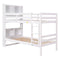 Twin Over Twin Bunk Beds with Bookcase Headboard, Solid Wood Bed Frame with Safety Rail and Ladder, Kids/Teens Bedroom, Guest Room Furniture, Can Be converted into 2 Beds, White - Supfirm