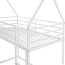 Twin over Twin House Bunk Bed with Built-in Ladder,White - Supfirm