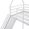 Twin over Twin House Bunk Bed with Ladder and Slide,White - Supfirm