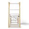 Twin over Twin House Bunk Bed with White Storage Staircase and Blackboard, White and Natural - Supfirm