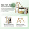 Twin over Twin House Bunk Bed with White Storage Staircase and Blackboard, White and Natural - Supfirm