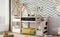 Twin over Twin House Bunk Bed with White Storage Staircase and Blackboard, White and Natural - Supfirm