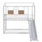 Twin Over Twin Metal Bunk Bed ,Metal Housebed With Slide,Three Colors Available.(White with White Slide)(OLD SKU :LP000095AAK) - Supfirm