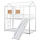 Twin Over Twin Metal Bunk Bed ,Metal Housebed With Slide,Three Colors Available.(White with White Slide)(OLD SKU :LP000095AAK) - Supfirm