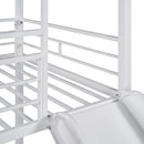 Twin Over Twin Metal Bunk Bed ,Metal Housebed With Slide,Three Colors Available.(White with White Slide)(OLD SKU :LP000095AAK) - Supfirm